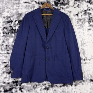 Rye 51 Blazer Mens Size 40 Navy Blue Two Button‎ Career Wool Loro Piana Office